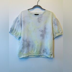 J. Crew puff sleeve tie-dyed 100% cotton sweatshirt